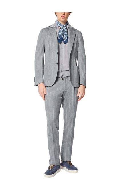 Abito L.B.M 1911 uomo 382255711 Grigio stile sartoriale fantasia gessata nei toni del grigio chiaro melange giacca sfoderata pantalone una pince e coulisse in vita L.B.M. 1911 | Abiti | 3822557112